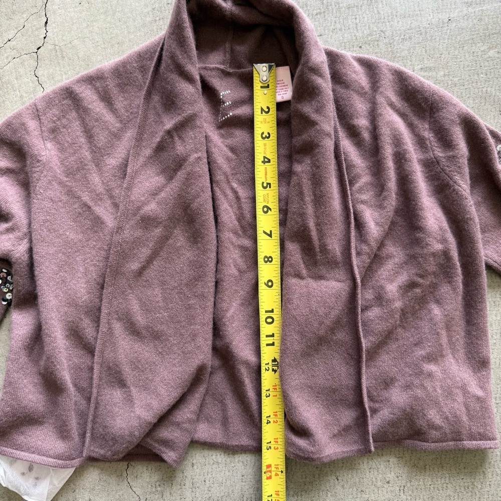 Evolve / Open-front Draped Sequined Cashmere Sweater / brown / small - Picture 5 of 7